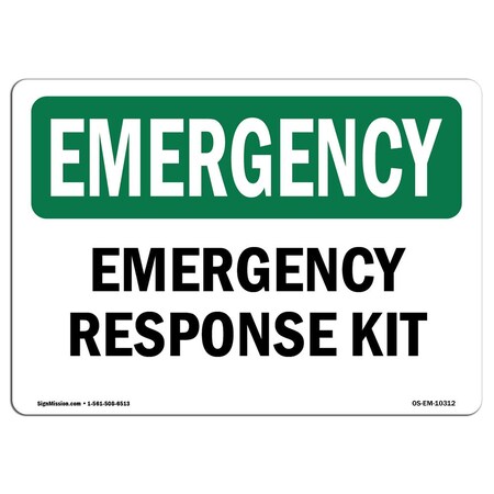 Signmission Safety Sign, OSHA EMERGENCY, 7" Height, Response Kit, Landscape OS-EM-D-710-L-10312